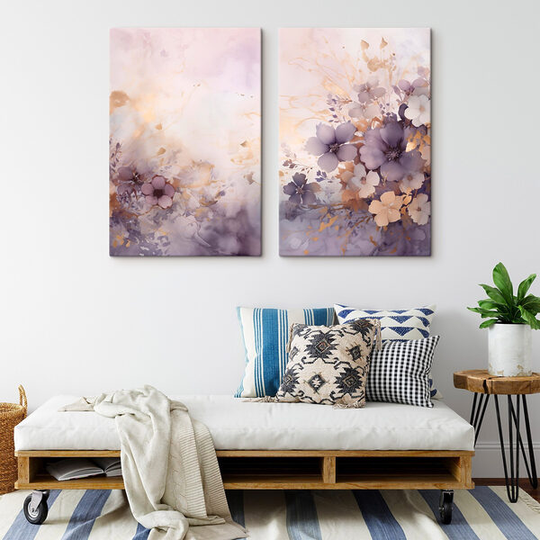 Painting of flowers on a white background