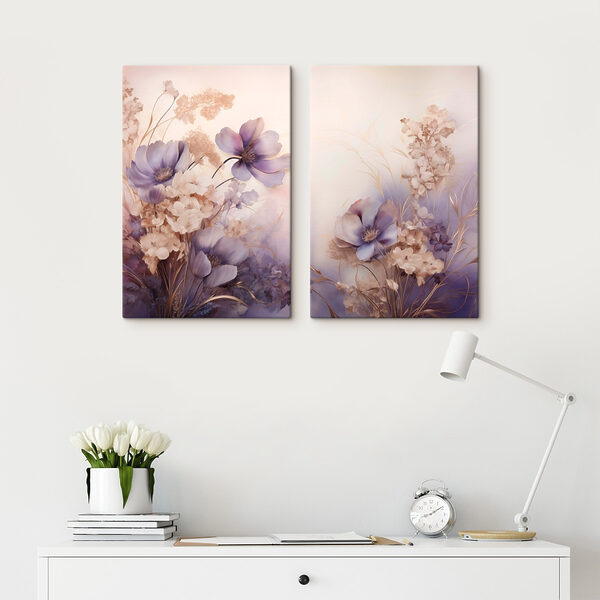 Delicate flowers in soft pastel hues