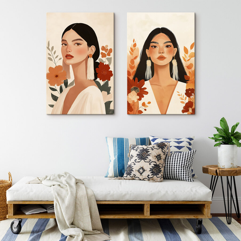 Collage of a woman with flowers