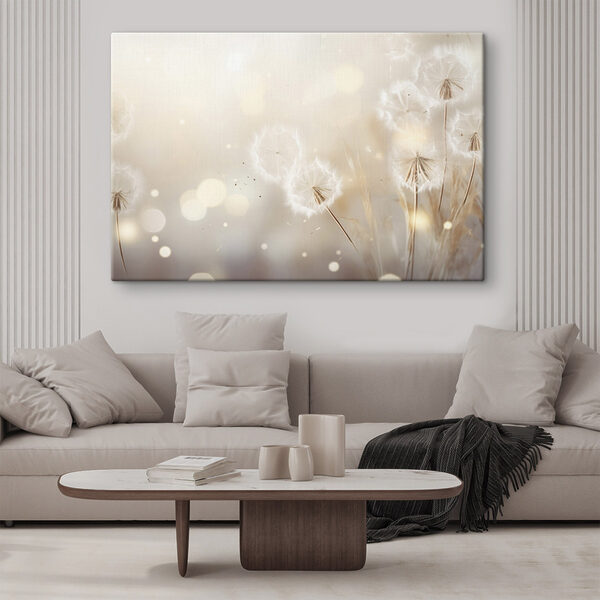Dandelion seeds dancing in the breeze