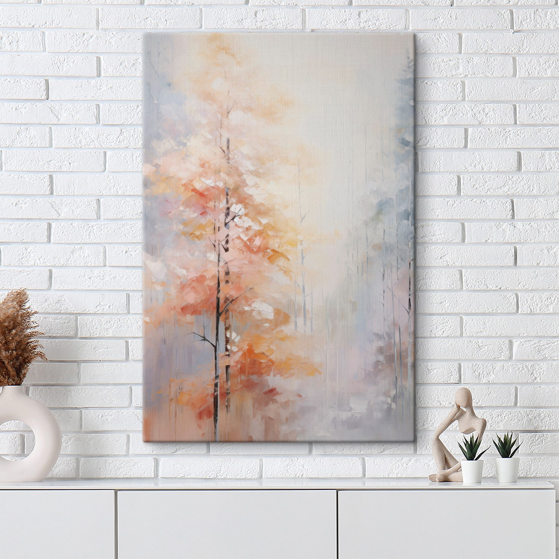 Painting of trees in a forest