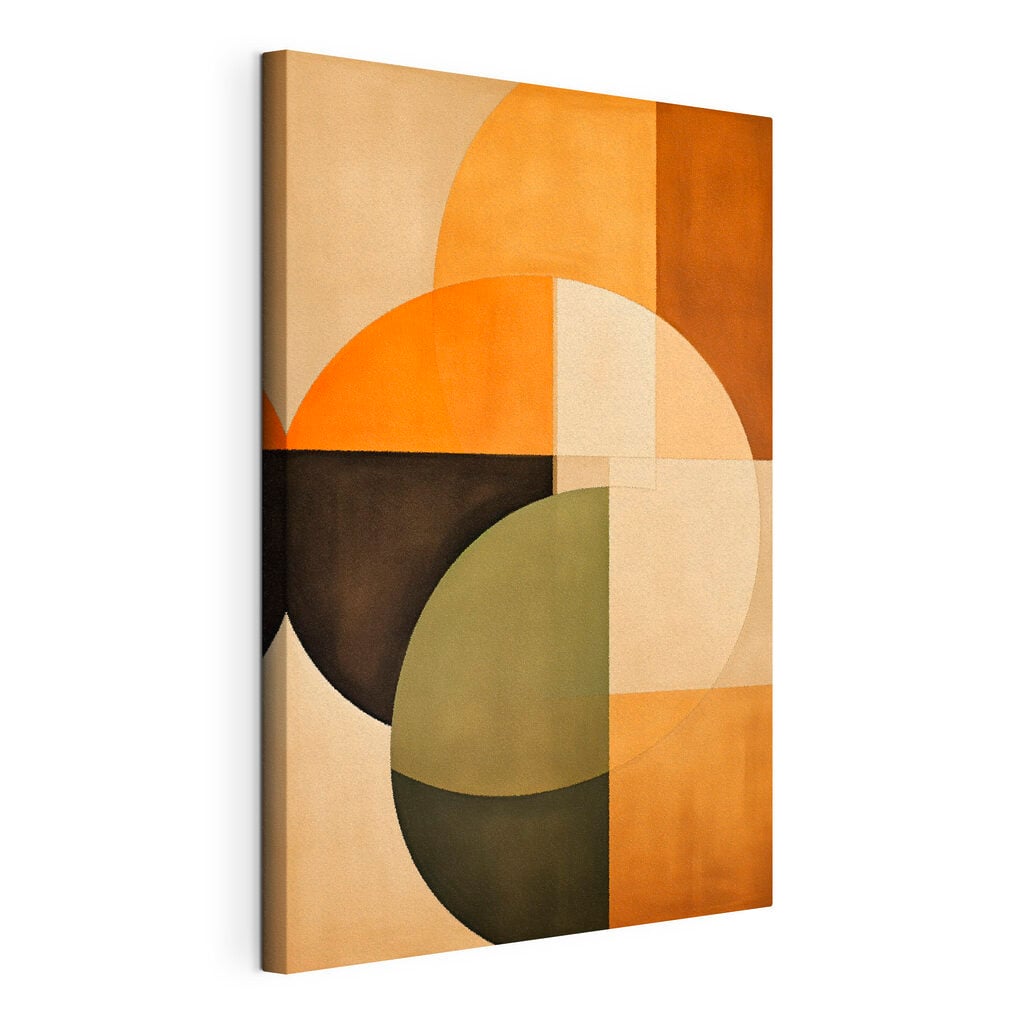 Colorful art piece with circles and squares