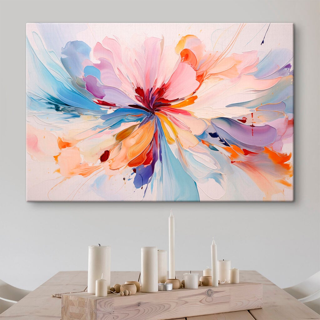 Colorful flower with swirls