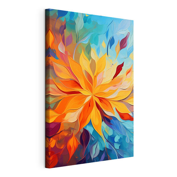 Colorful flower with many leaves