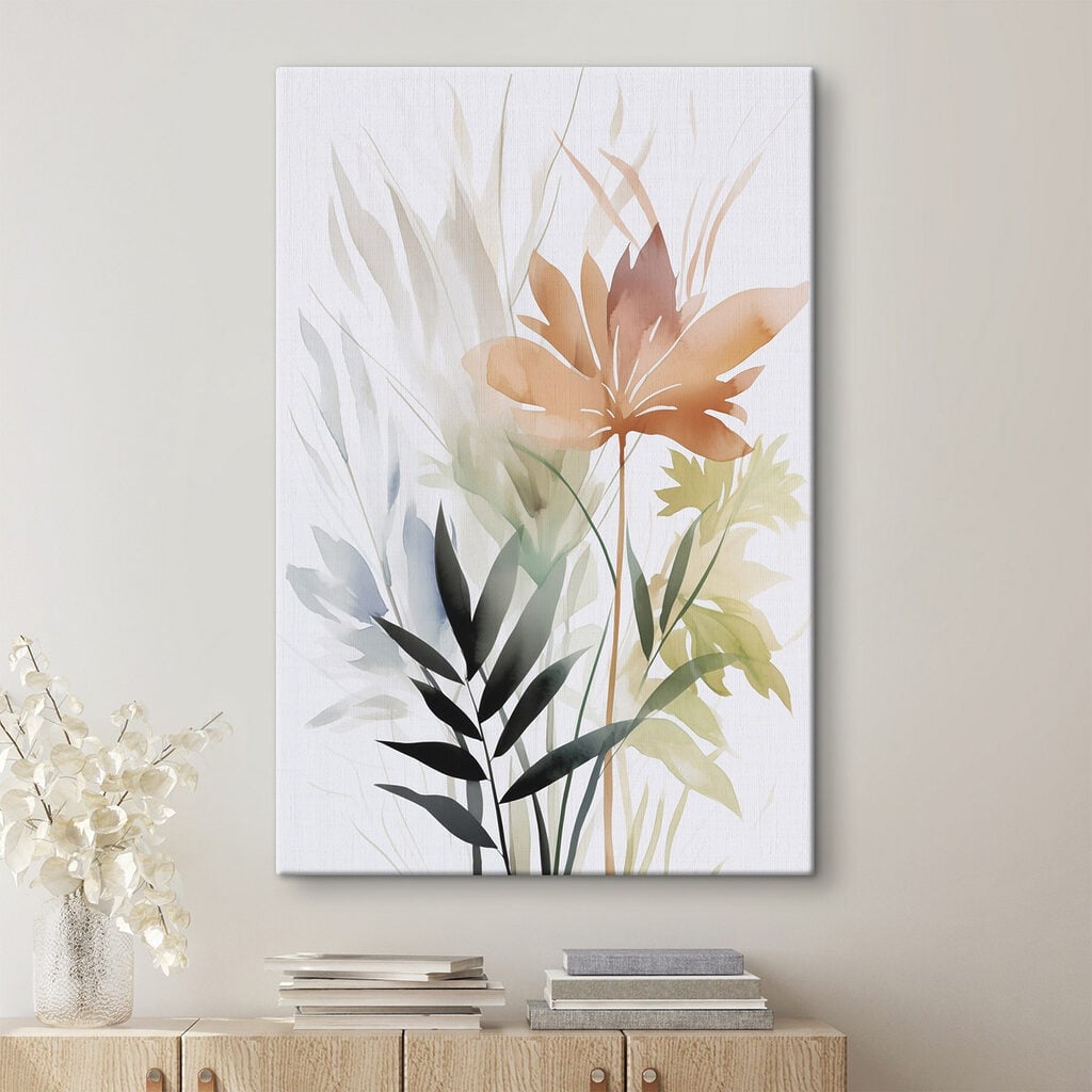 Painting of flowers and leaves