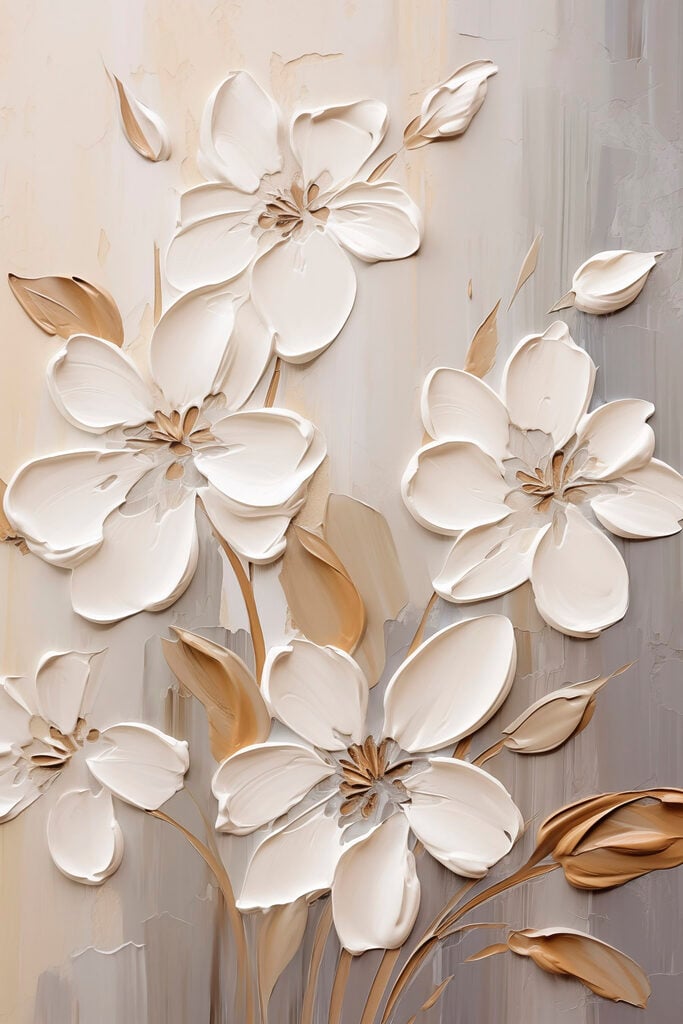 Painting of white flowers