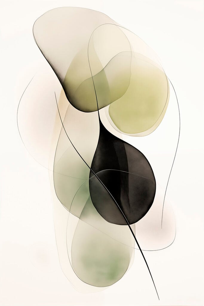 Fluid shapes in soft colors blend