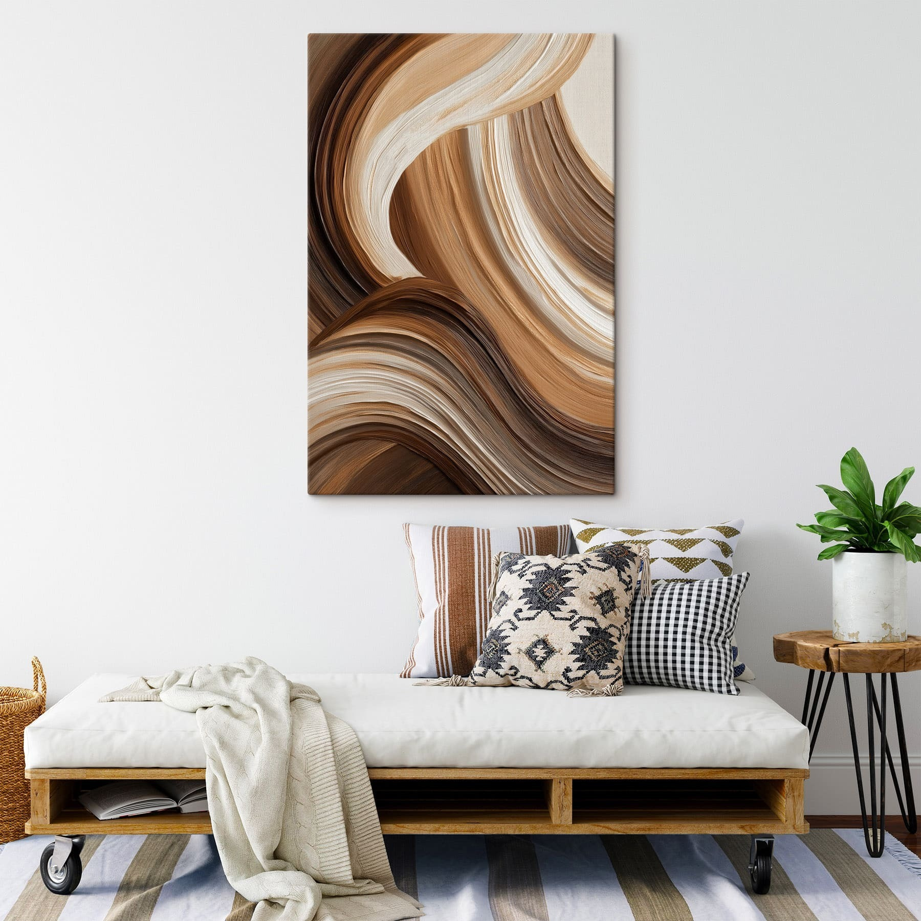 Fluid strokes in earthy tones