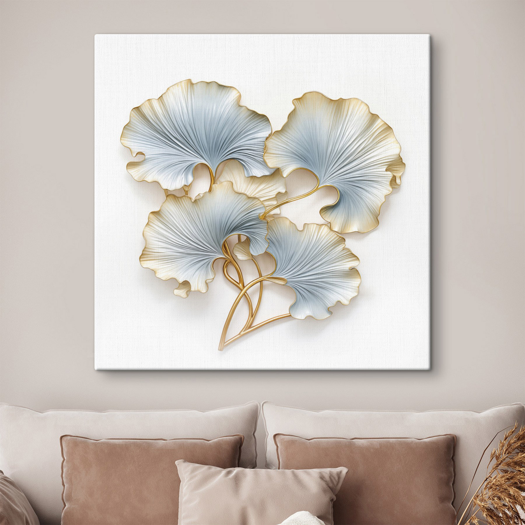 Delicate leaves in soothing colors