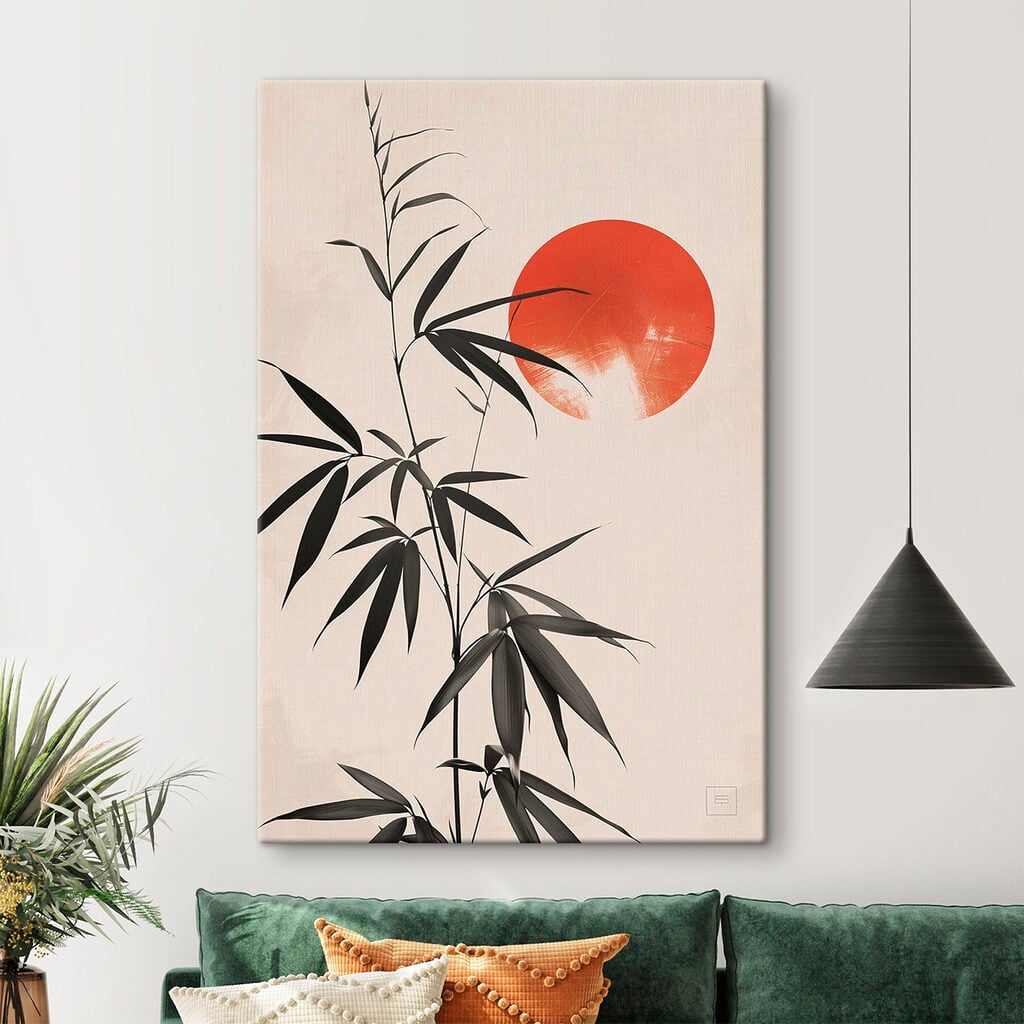 Plant with leaves and a red circle