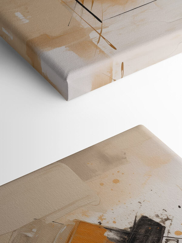 Painting of a black and orange paint