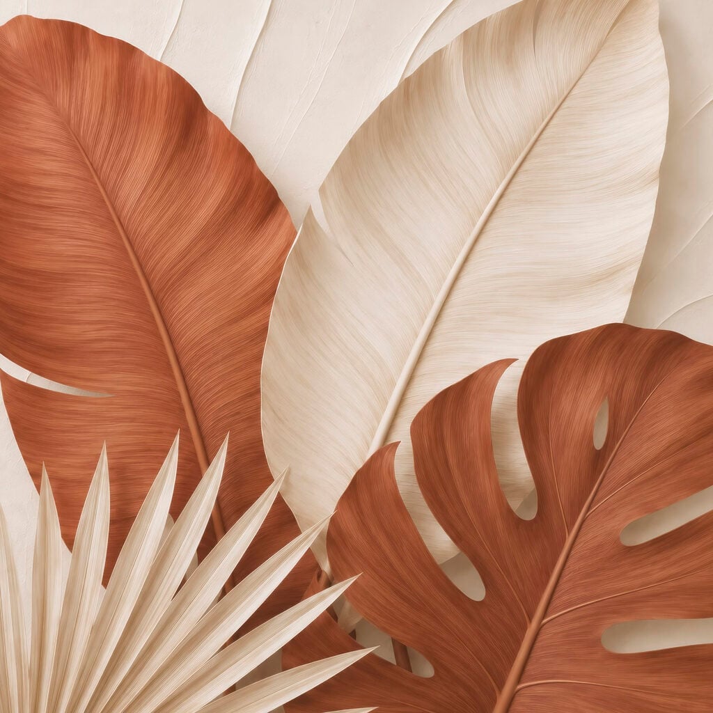 Group of brown and white leaves