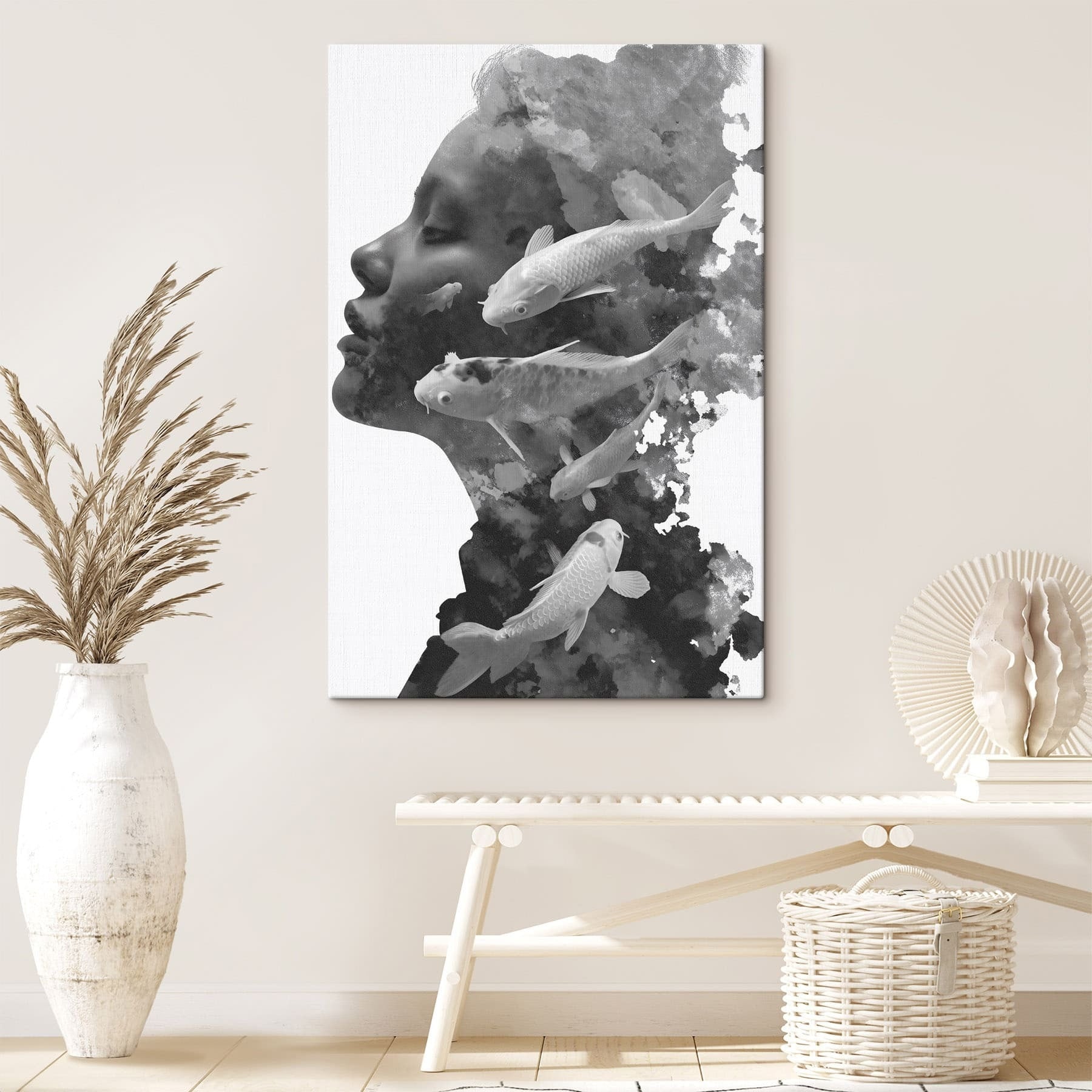 Woman's face with fish
