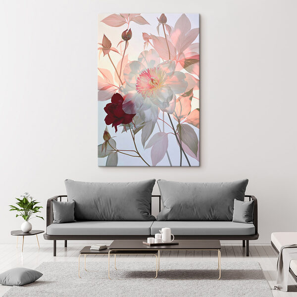 Delicate flowers in soft pastel hues