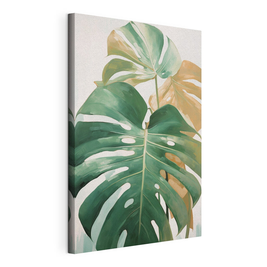 Green leaves with vibrant hues