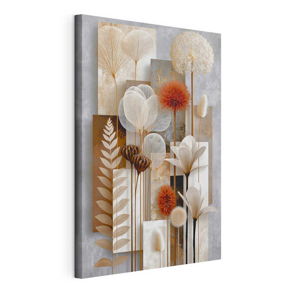 Wall art of flowers and plants