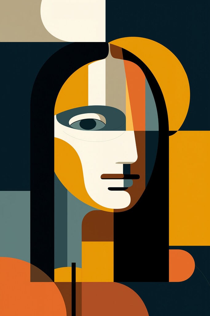 Woman's face with long hair