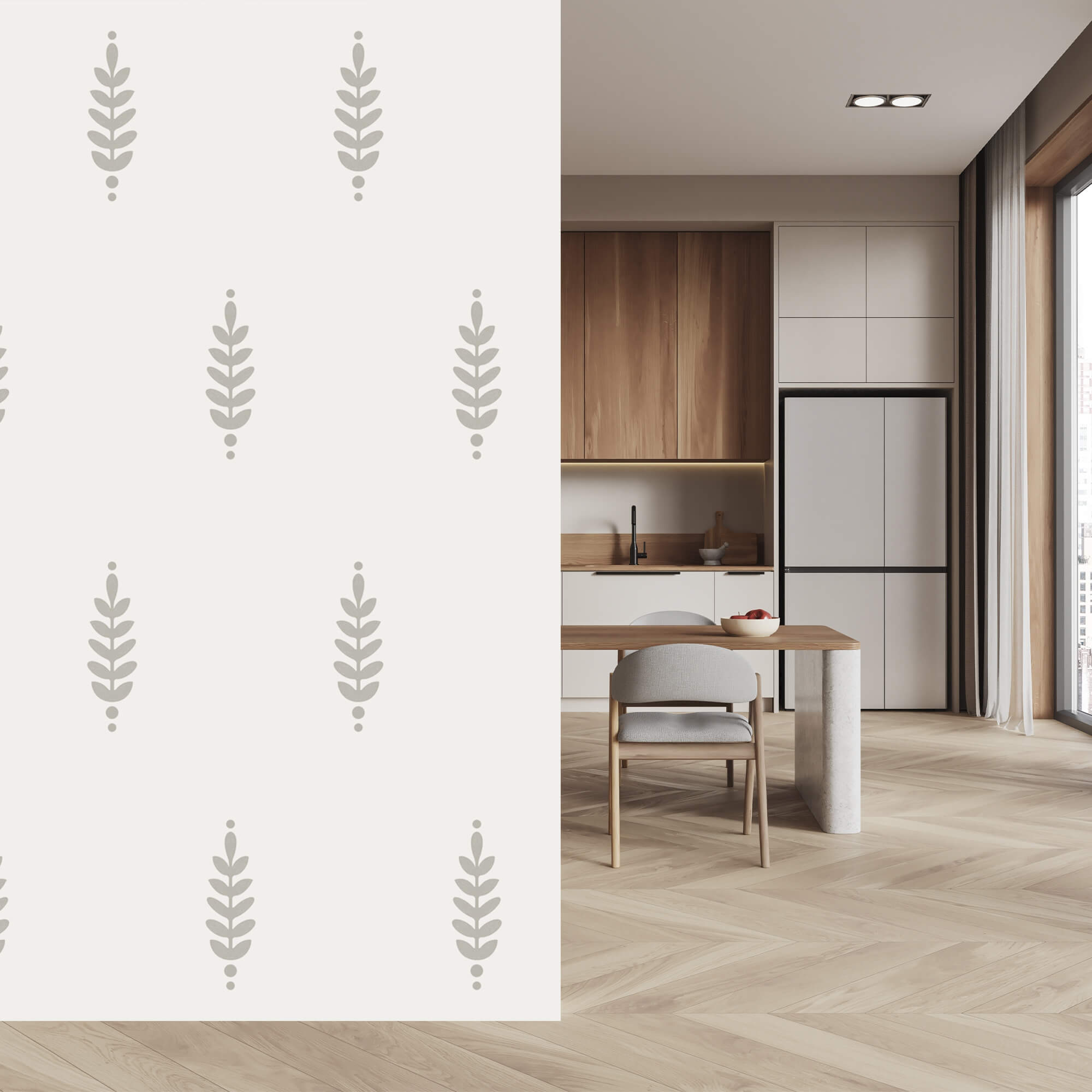 Vzor listov na bielom pozadí